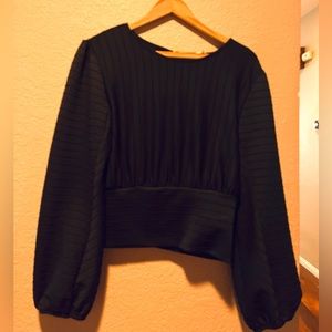 Bell sleeve blouse navy blue